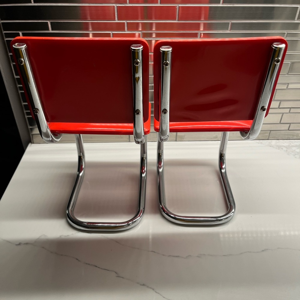 Two American girl red chairs & spa. Created for Molly in 2000 & retired in 2013. - Picture 4 of 10